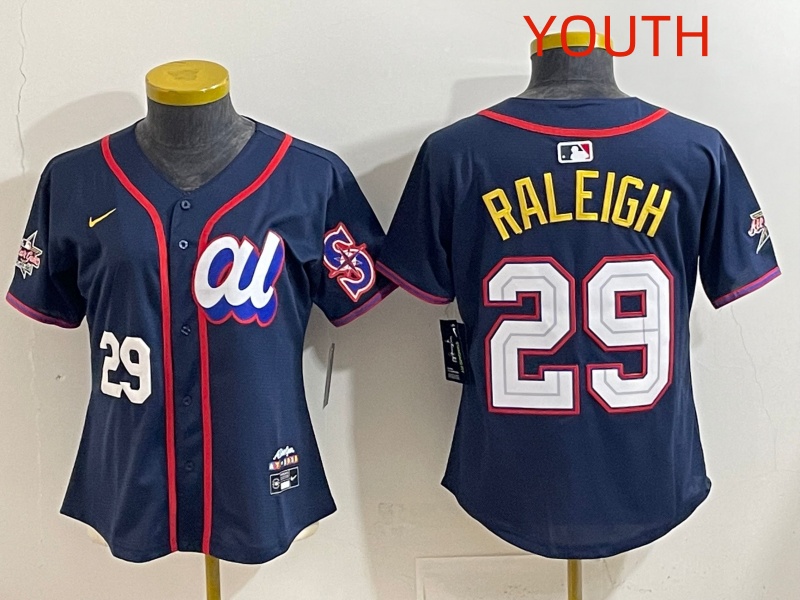 Youth 2025 Seattle Mariners #29 Raleigh dark Blue All star Nike MLB Jersey style 012